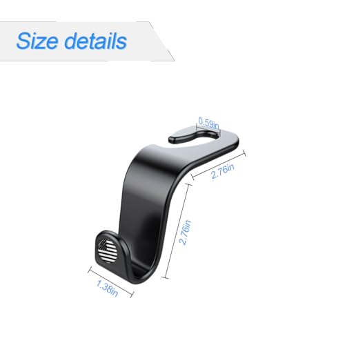 image for Hanemia 4PCS Car Seat Headrest Hooks, Auto Back Seat Hanger Holder, Du