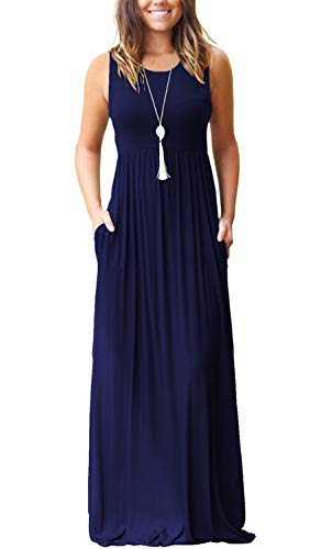 MOLERANI Women's Loose Plain Maxi Dresses Casual Long Dresses with