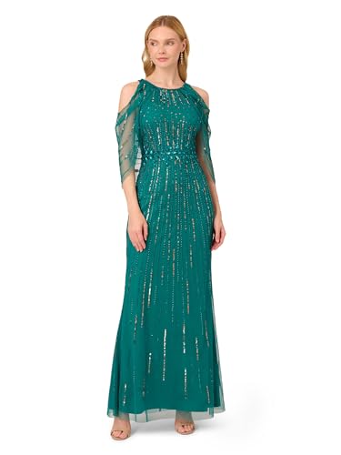Image of Adrianna Papell Women's Cold Shoulder Bead Gown