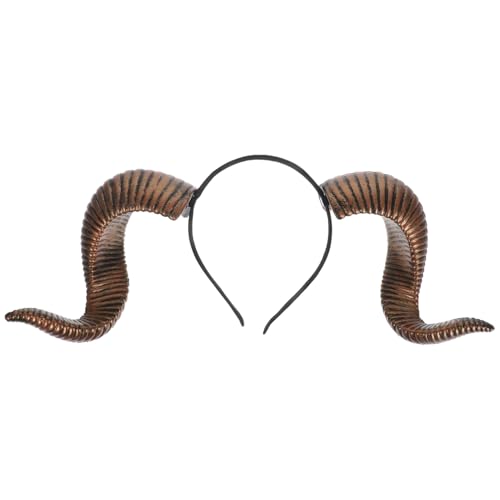 Ipetboom Schafhorn Haarreif Abnehmbar Gothic Teufelshörner Kopfschmuck für Halloween Kostüm Cosplay Party Accessoires Damen Herren Karneval Widderhorn