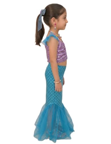 Image of BookMyCostume Girls Fancy Dress & Costume Collection - Mermaid Outfits Set & Rainbow Sequin Dresses - Princess, Kids Birthday, School Annual Day & Role-Play Costumes for Girls