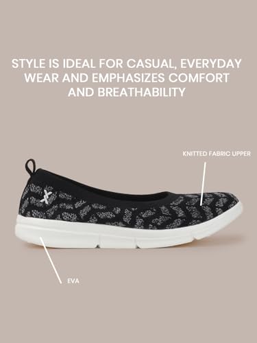 Image of Carlton London Women's Breathable Lightweight Everyday Patterned Ballet Flat