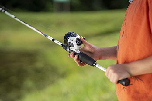 Abu-Garcia-56-Ike-Dude-Youth-Fishing-Rod-and-Reel-Spincast-Combo-2-Piece-Rod-Size-6-Reel-Right-Handle-PositionWhite