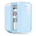 YASHE Mini-Kühlschrank, 6 Liter/8 Dosen, 220–240 V AC/DC, tragbarer thermoelektrischer Kühler, Kühlschränke für Schlafzimmer, Hautpflege, Getränke, Büro, Wohnheim und Auto, blau