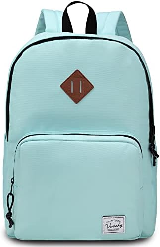 VASCHY Backpack Mens, Lightweight School Bag for Boys and Girls School Backpack for Women Water Resistant Rucksack Casual Daypack for College, Work, Travel, Sports with Two Bottle PocketsBlack