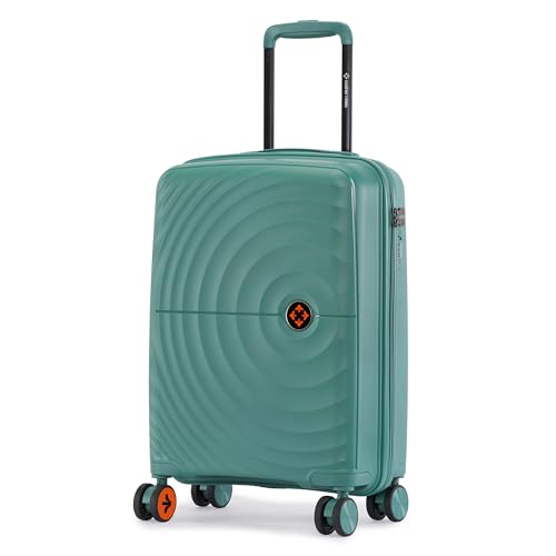 Image of Nasher Miles Polypropylene Spinner Seattle Hard-Sided Cabin Luggage 20 inch | 55cm | 8 Wheels Small Trolley Bag for Travel | Suitcase (Dark Green)