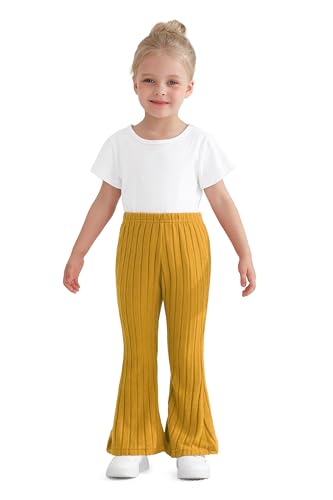 Image of Toddler Baby Girls Fall Bell Bottoms Pants Ruffle Flare Pants Soft Fleece Trousers for Children's