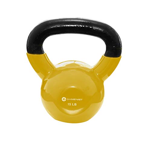 GYMENIST Exercise Kettlebell Fitness Workout Body Equipment Choose Your Weight Size (15 LB)