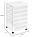 IRIS USA SBD-356 6-Drawer Scrapbook Cart with Organizer Top, White