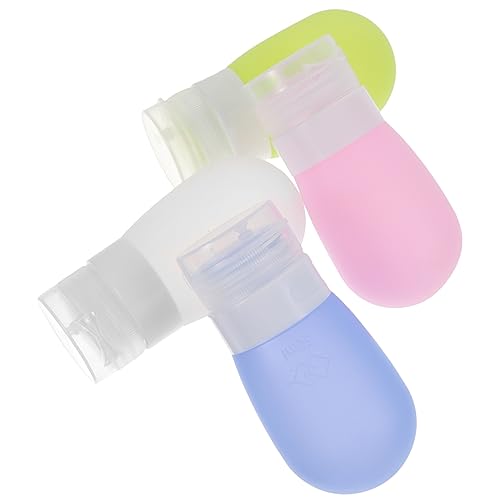 HOMOCONO 4個シリコン製旅行用ボトル 携帯便利 旅行用シャンプー容器 ローション 液体鹸 日焼け止め収納 取外し可能蓋付き 軽量設計