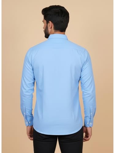 Image of Full Sleeve Black Formal Shirt for Men Cotton Regular Fit Casual - Pure Premium Branded Shirts for Men Formal Stylish Slim Plain Solid Man Wear as Office and Party