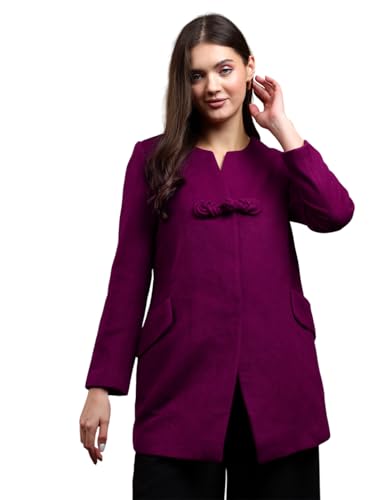 Image of KOTTY Womens Cotton Blend Standard Length Elegant Style Coat - Classic Style with Modern Detailing