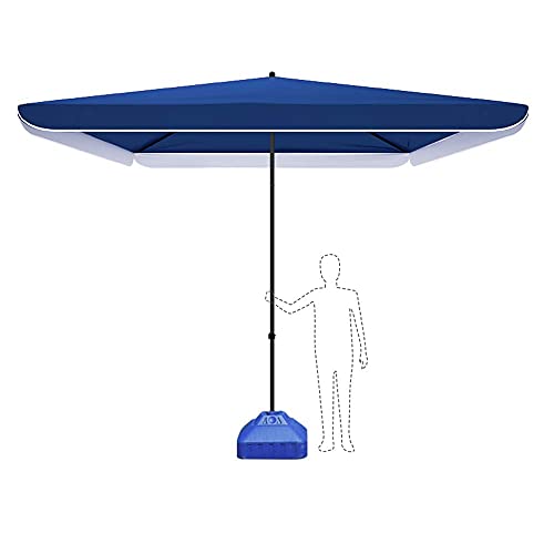 Parasol de jardin avec base réglable en hauteur extérieur