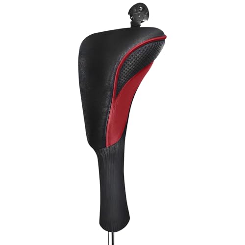 FINGER TEN Golf Club Head Covers for Hybrids Long Headcover Interchangeable Accessories for Ultimate Club Protection (1 Hybrid-Red&Black)