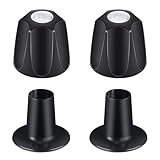 Metal Matte Black Shower Knob 2 Piece Replacement, Compatible with Price/Pfister Verve Tub Shower Handle, 2 Faucet Handle Trim Kit, for 12 Tooth 9.5mm Valve stem, Height 2.35 in Width 2.35 in