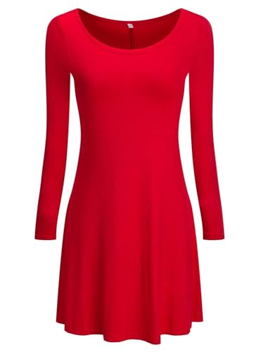 Image of TOPONSKY Women's Casual Plain Simple Loose Flowy Short-Sleeve T-Shirt Dress