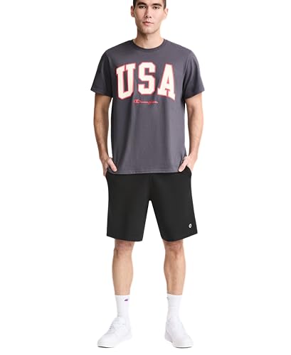 Champion Men's Shorts, Classic Cotton Jersey Athletic Shorts, 9", Long Gym Shorts, Men's Workout Shorts