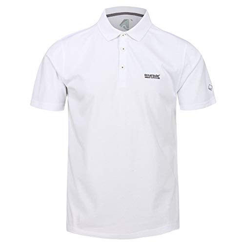 Image of Regatta Men's Sinton' Ribbed Collar Cotton Lightweight Active T-Shirts/Polo Shirts/Vests White