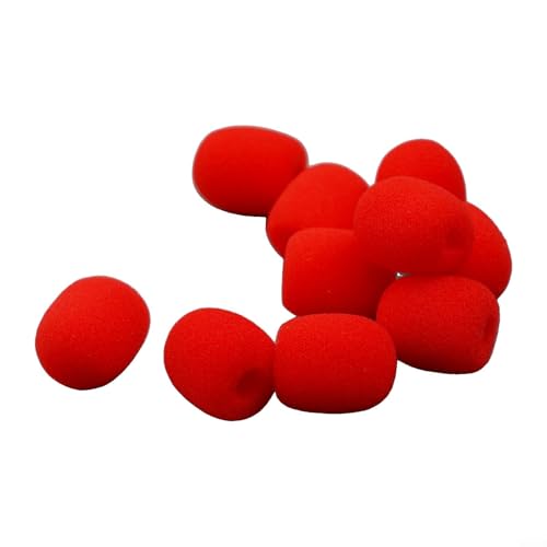 10 fundas de espuma de esponja para micrófonos de auriculares, accesorio de repuesto ideal (rojo)