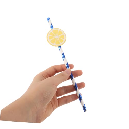 50 pitillos de papel con diseño de limón miniatura 4