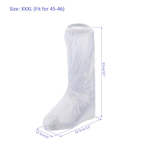 M METERXITY 1 Par Cubrezapatos Impermeables - Galoshes Reutilizables Antideslizantes Plegables en PVC con Cierre, para Deportes al Aire Libre (XXXL, Blanco) miniatura 3