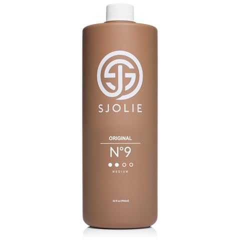 SJOLIE Spray Tan Solution - No. 9 - Medium Hydrating Tanning Spray | Sunless Tanner for Long Lasting, All Natural Glow (32oz) Cover