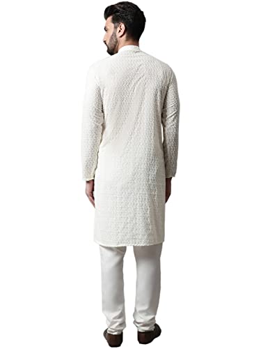 Image of Jompers Men's Regular Fit Cotton Embroidered Kurta Set
