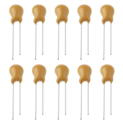 LT Easiyl 10 Condensadores Tantalio Radiales Sumergidos de 10 UF 35 V Y 2 Pines para Proyectos de Bricolaje en Computadoras Y TeléfonosAmarillo.