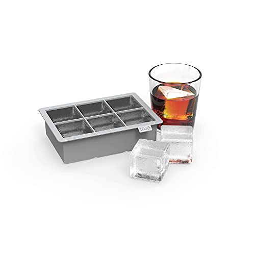 True Colossal Ice Cube Tray, Extra Large Ice Cubes, Dishwasher Safe Flexible Silicone Ice Cube Tray, Makes 6 2 Inch Ice Cubes, Grey, Set Of 1 #TOP5