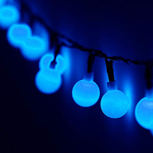Guirnalda de luces solares para exteriores Grobe de 200 LED azul y cable de 22 m