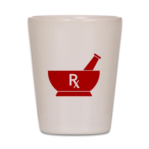 CafePress Red Mortar and Pestle Rx Unique and Funny Shot Glass
