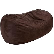 Plush Cylindrical Bean Bag Chair Comfy Floor Lounge Oversized Sit Seat Suede Cover with Memory Foam Filler for Living Room, Bedroom, Brown