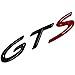 1 szt. Godło logo GTS, Do tylnej klapy wygląd bagażnika pokrywa dekoracyjna naklejka naklejka! (Color : Black red, Size : 10.5 * 2cm)