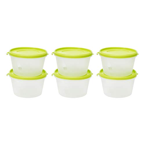 Image of Cutting EDGE 750ml Nesterware Food Storage Container Set of 6 for Pulses, Sugar, Tea, Cereals, Travelling, Spices, Office, Lunch Box (Green)