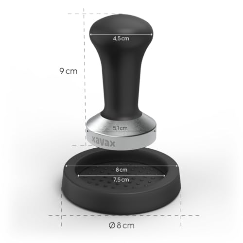 Xavax Coffee Tamper 51 mm with Silicone Tamper Mat (Barista Set with Coffee Tamper Stainless Steel Tamper Base 51 mm and Tamper Tray Non-Slip Espresso Stamp for Coffee Powder, Portafilter Machine) - Image 4