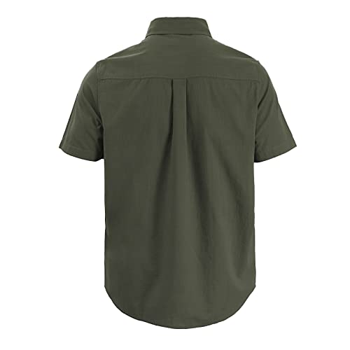 Image of JEKAOYI Mens Casual Linen Cotton Button Down Short Sleeve Shirts Cuban Camp Guayabera Beach Tops
