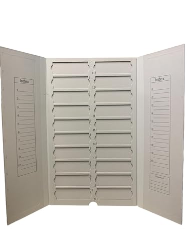 Generic Cardboard Slide Tray, 20 Compartments, Bifold, for File and Document Storage