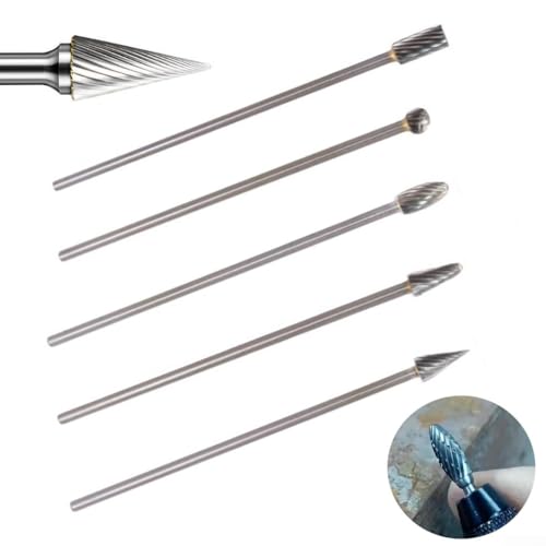 Set de 5 fresas de carburo rotativas 100 mm corte simple miniatura 5