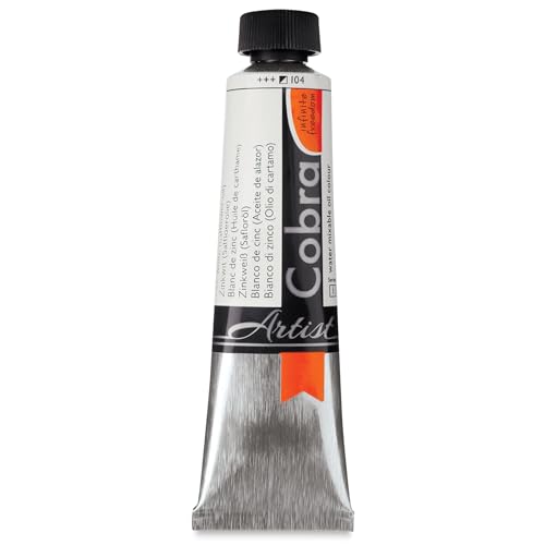 Royal Talens Cobra Artists' Water Mixable Oil Color, 40ml Tube, Zinc White (21051040)