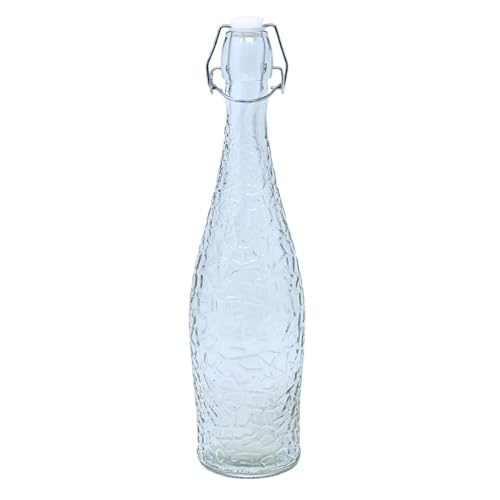 UNIQUE HOME LIVING 950ml Retro Glass Bottle, Clip Top Brewing Bottle, Vintage Style Airtight Preserve Bottles for Home Brewing Oil Vinegar Beer Wine Cider Soda Kombucha and Water - 32oz