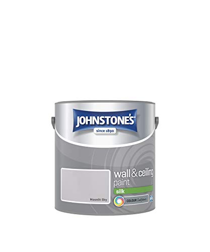 Johnstone's - Wall & Ceiling Paint - Moonlit Sky - Silk Finish - Emulsion Paint - Fantastic Coverage - Easy to Apply - Dry in 1-2 Hours - 12m2 Coverage per Litre - 2.5L