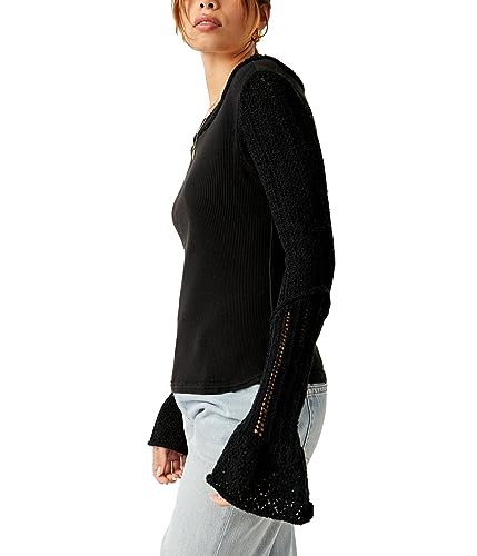 Free People Cuffing Season Top Black MD (Women's 8-10)4