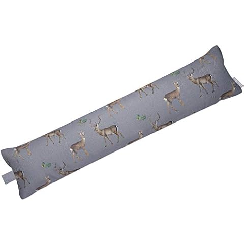 Izabela Peters Luxurious Draught Excluder, Window Door, Draft Excluder Stopper - Stag - Grey - Herringbone Wool - Made in The UK Cover