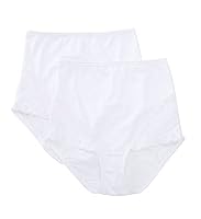 Bali Women's Shapewear Brief with Lace Firm Control 2-Pack, White, Medium