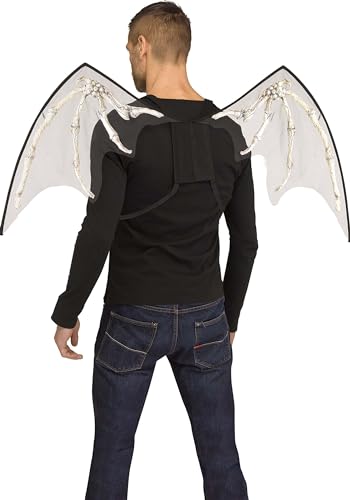 Ailes de Squelette Fun World Noires - Accessoire Déguisement Ange Déchu et Cosplay Gothique