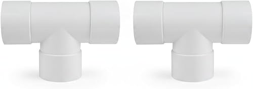 Durable PVC 90° Round Downpipe Junction for Gutters - 2 Pack