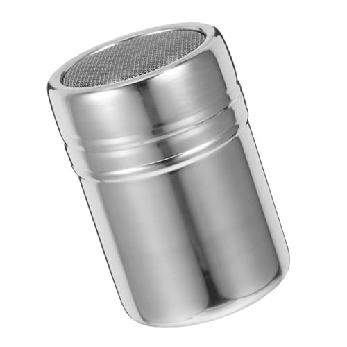 MAGICLULU Stainless Steel Powder Sugar Shaker with Lid Fine Mesh Chocolate and Cocoa Duster for Coffee Cappuccino and Latte Mechanism for Even Distribution and Freshness