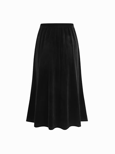 CIDER Womens Velvet Skirt A-Line Elastic Waist Casual Skirt4