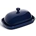 Sweese 306.103 Porcelain Cute Butter Dish with Lid, Perfect for East/West Butter, Navy