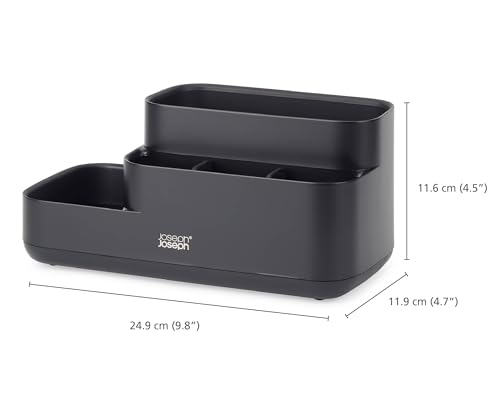 Joseph Joseph Easystore - Bathroom Storage Caddy Organiser For Bathroom Accessories, Matt Black